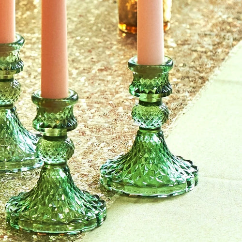 bougeoirs en verre cristal pour décorations de table festive