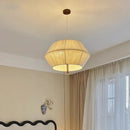 lustre rétro en tissu tissé en bois massif éclairage moderne intérieur