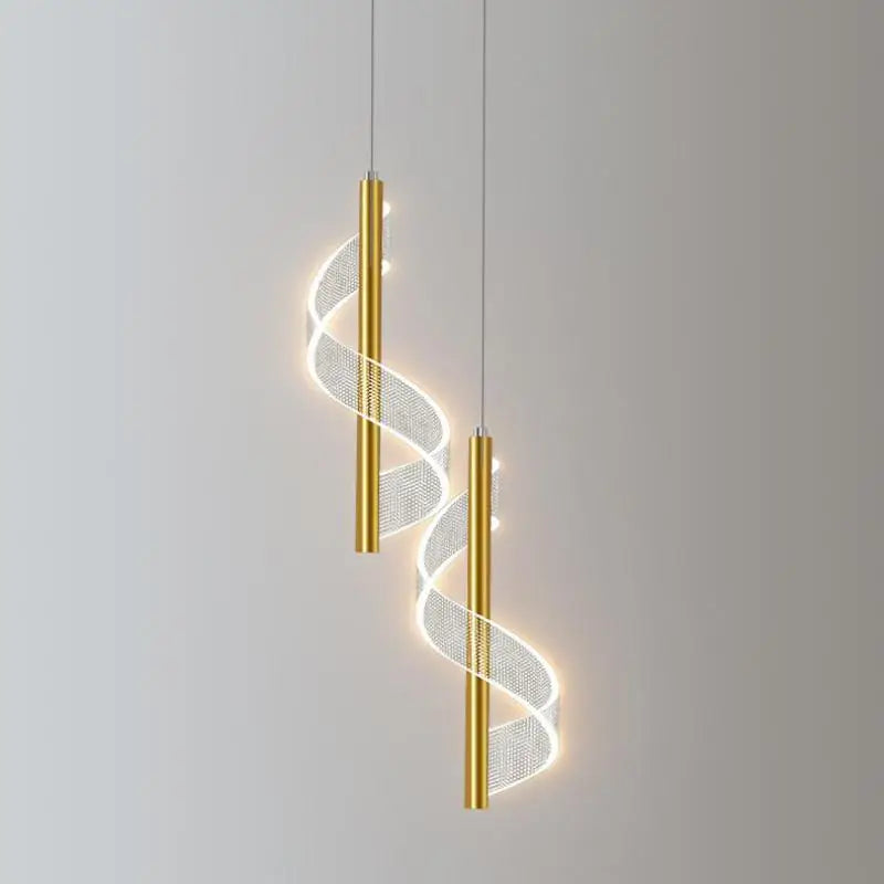 suspension led design en forme de s pour décoration intérieure élégante - vue 5 sur 8
