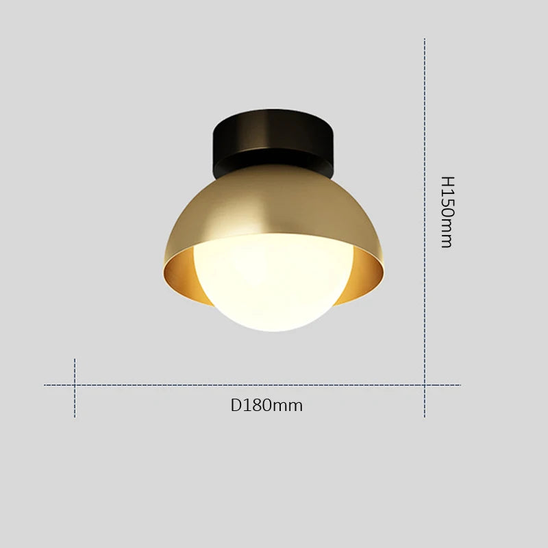 lampe de couloir en cuivre moderne et minimaliste à trois couleurs