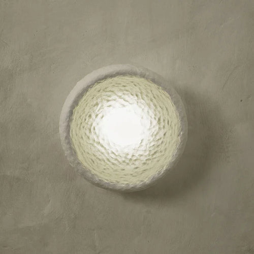 applique murale led vintage en résine et verre wabi sabi - vue 6 sur 9