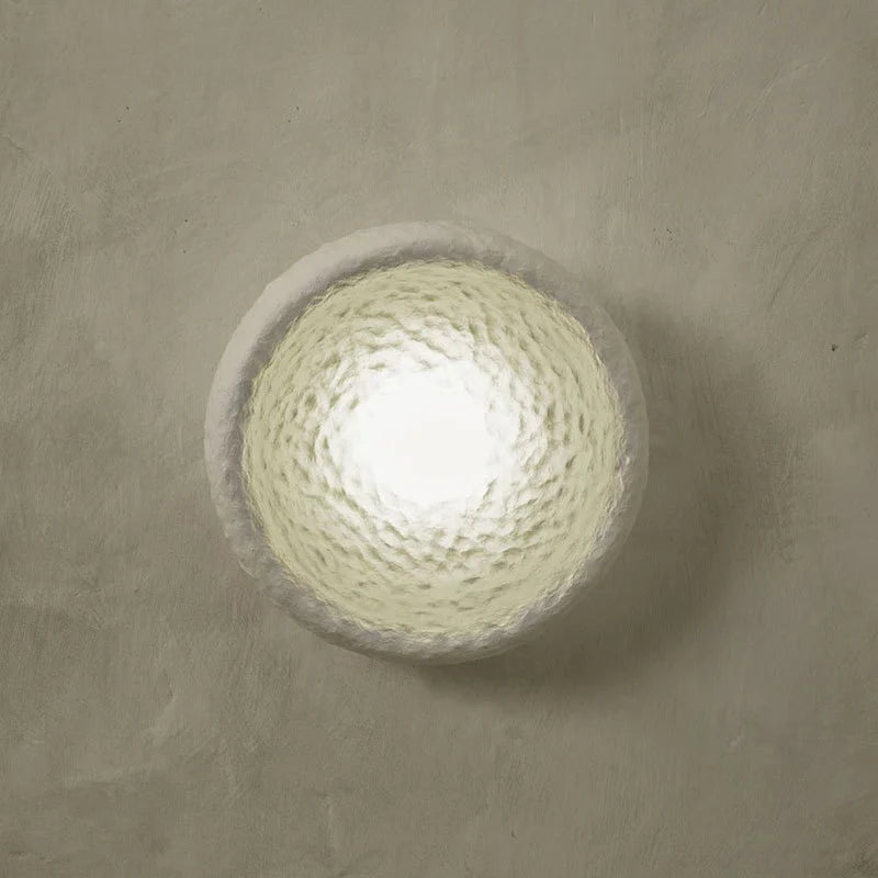 applique murale led vintage en résine et verre wabi sabi - vue 5 sur 9