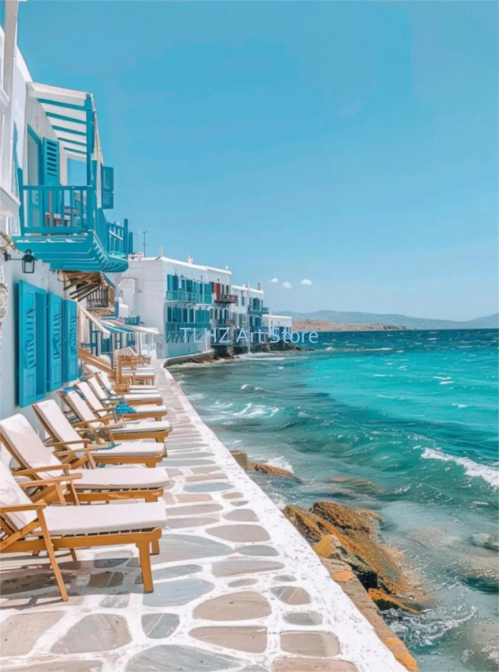 affiches modernes de paysage de voyage en grèce santorin pour décoration
