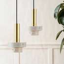 suspension nordique en marbre avec éclairage led moderne