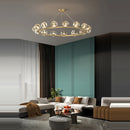 plafonnier art déco doré noir design en cristal