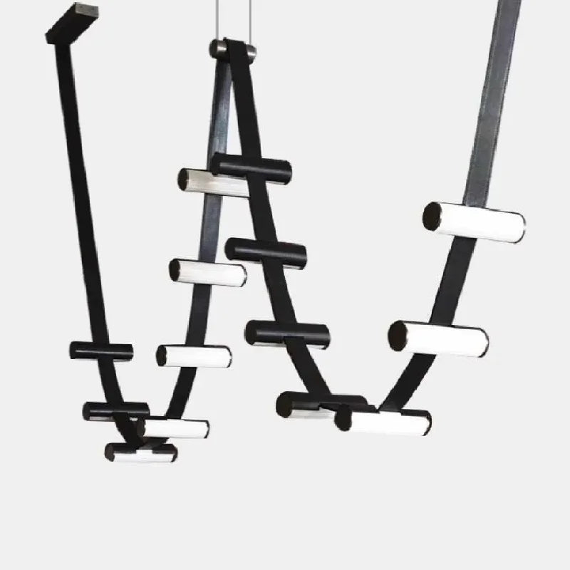 lustre en cuir nordique design pour éclairage suspendu décoratif - vue 6 sur 6