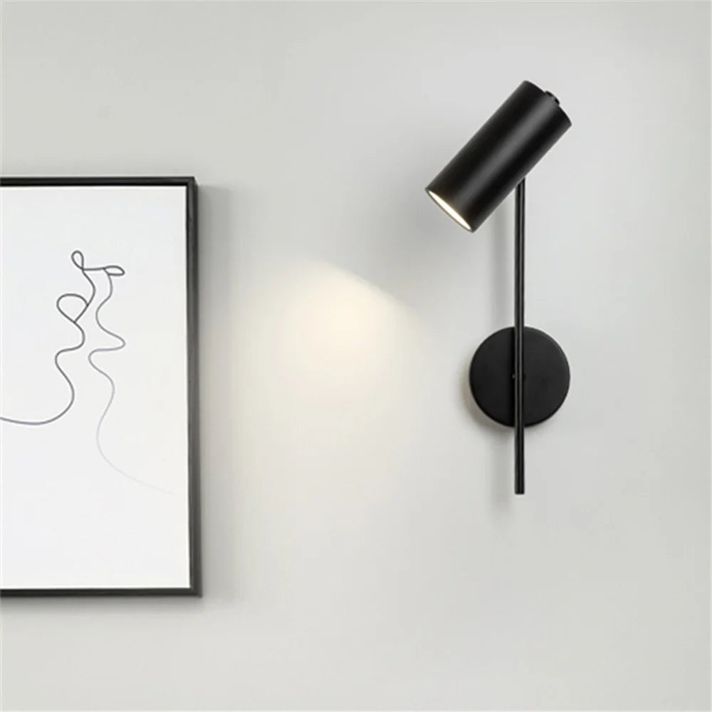 applique murale moderne rotative led avec long pôle interrupteur - vue 4 sur 10