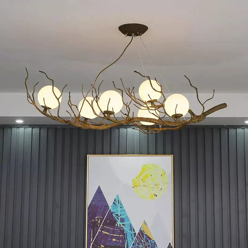 lustre rétro nordique style wabi-sabi personnalisé pour restaurant et boutique - vue 5 sur 14