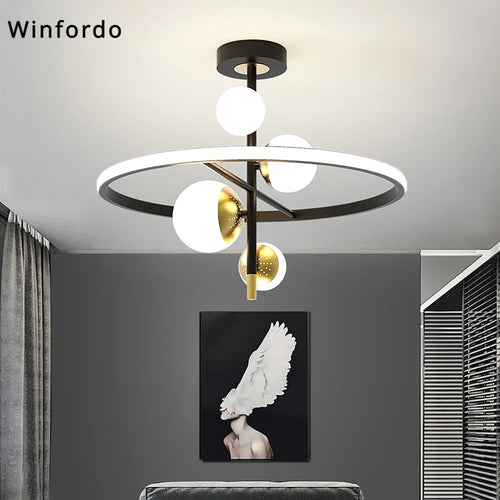 lustre led moderne simple boule nordique pour éclairage intérieur