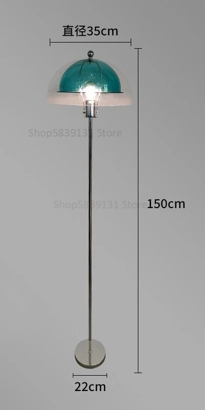 lampadaire led rétro en acrylique avec abat-jour coloré nordique - vue 10 sur 22