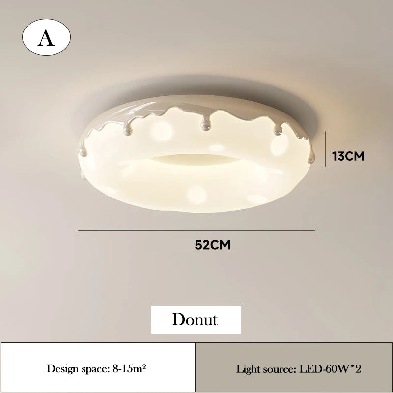 lustre créatif en forme de beignet pour chambre d'enfant