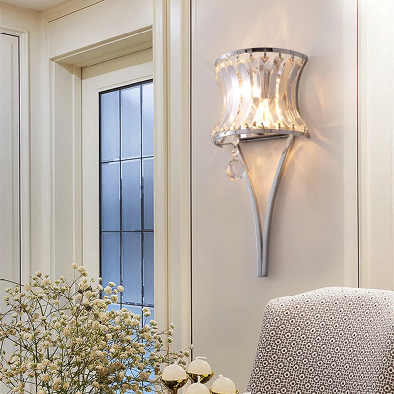 applique murale postmoderne en cristal de luxe américaine pour loft