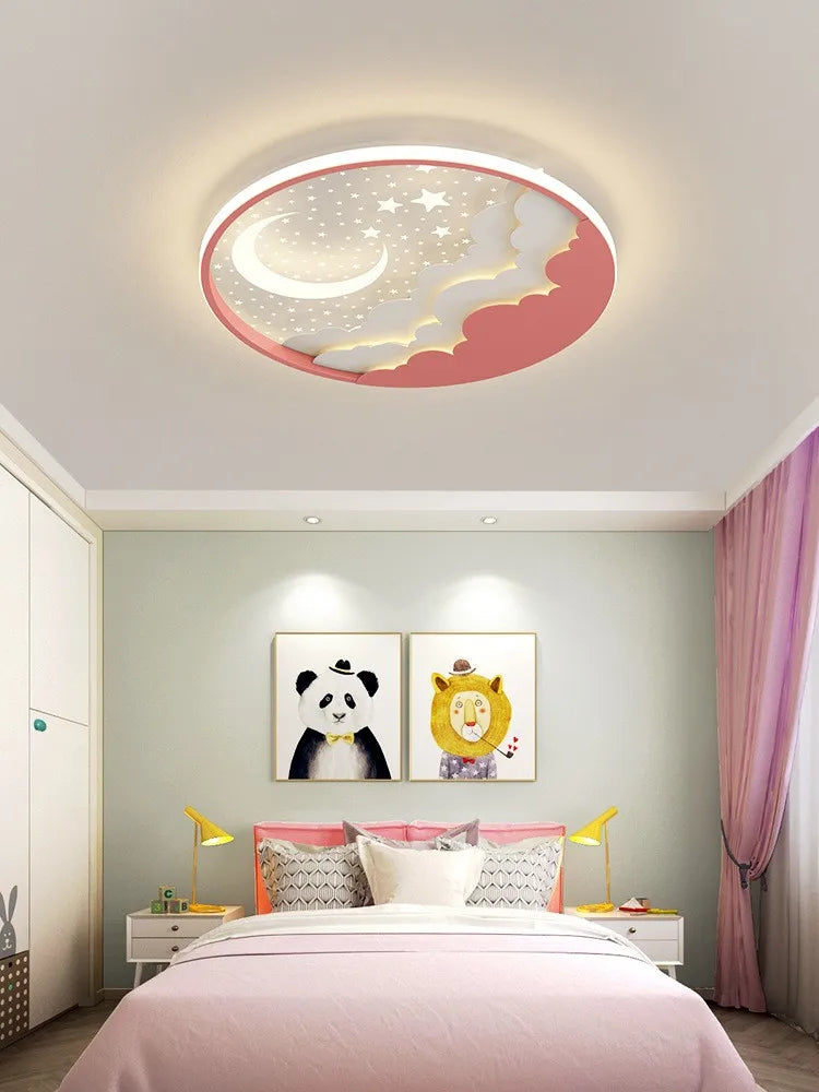 plafonnier led moderne étoile lune pour décoration et lecture - vue 5 sur 12