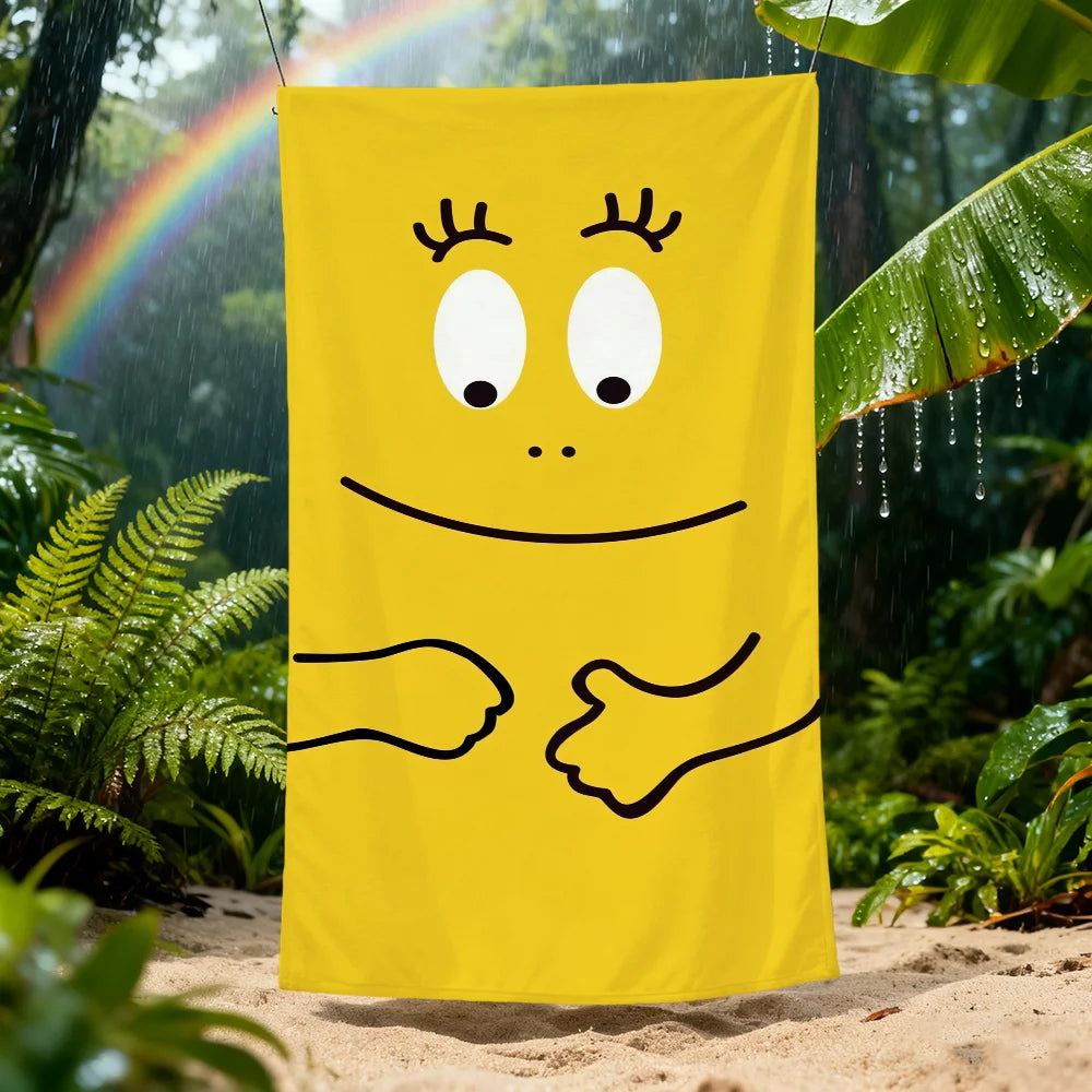 Serviette de plage barbapapa motif cartoon séchage rapide - vue 4 sur 7
