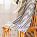 serviette de plage turque xl franges rayures absorbante