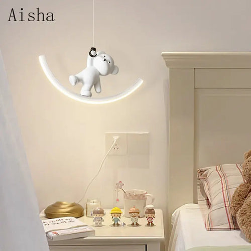 suspension lumineuse dauphin ours pour chambre enfant - vue 2 sur 9
