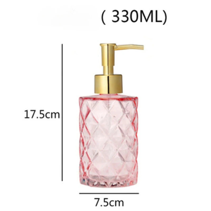 distributeur de savon liquide en verre portable pour salle de bain - vue 14 sur 17