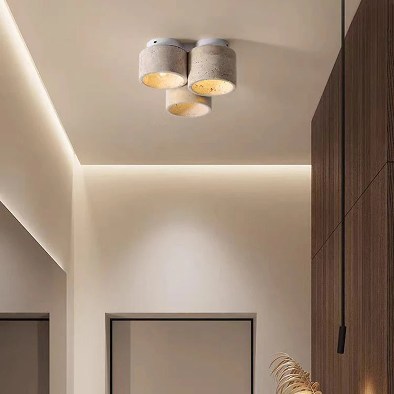 plafonnier en marbre naturel lampe suspendue pierre - vue 3 sur 7