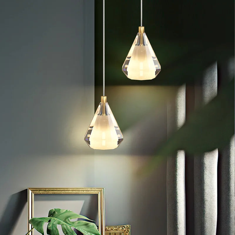 lustre en cristal de cuivre antique design luxueux éclairage moderne - vue 6 sur 8