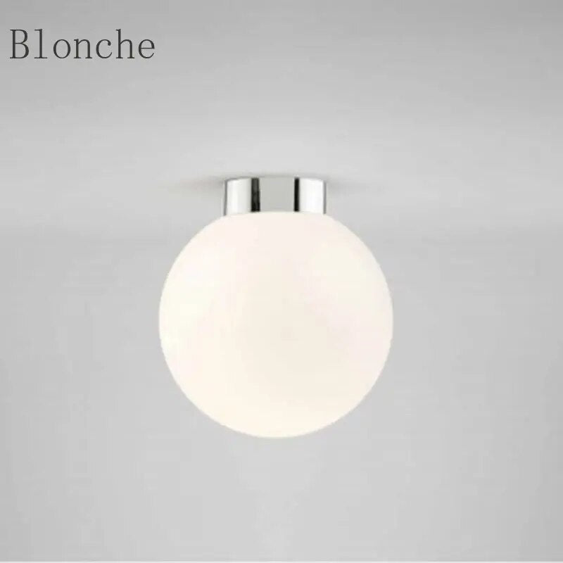 Plafonnier Led rond en forme de boule de verre