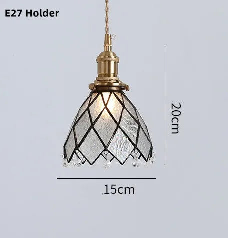 suspension nordique en verre teinté et cuivre élégant - vue 24 sur 25