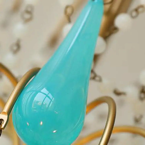 lustre moderne en goutte d'eau art déco en cristal et verre - vue 7 sur 7