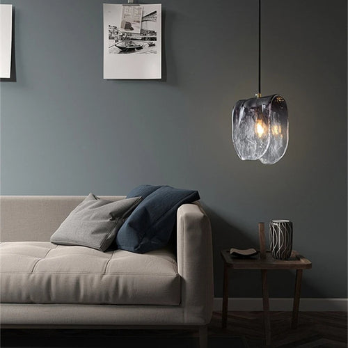 lampe suspendue moderne en verre dégradé pour décoration artistique