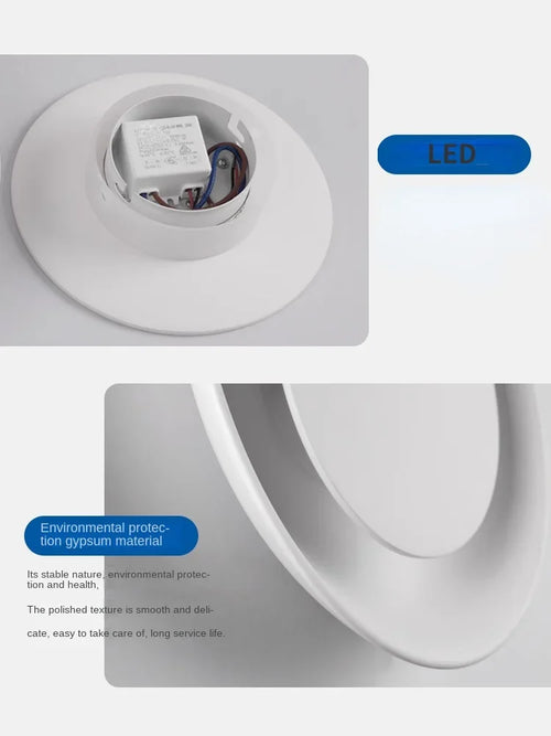 applique murale en plâtre minimaliste design moderne luminaire LED créatif - vue 5 sur 8