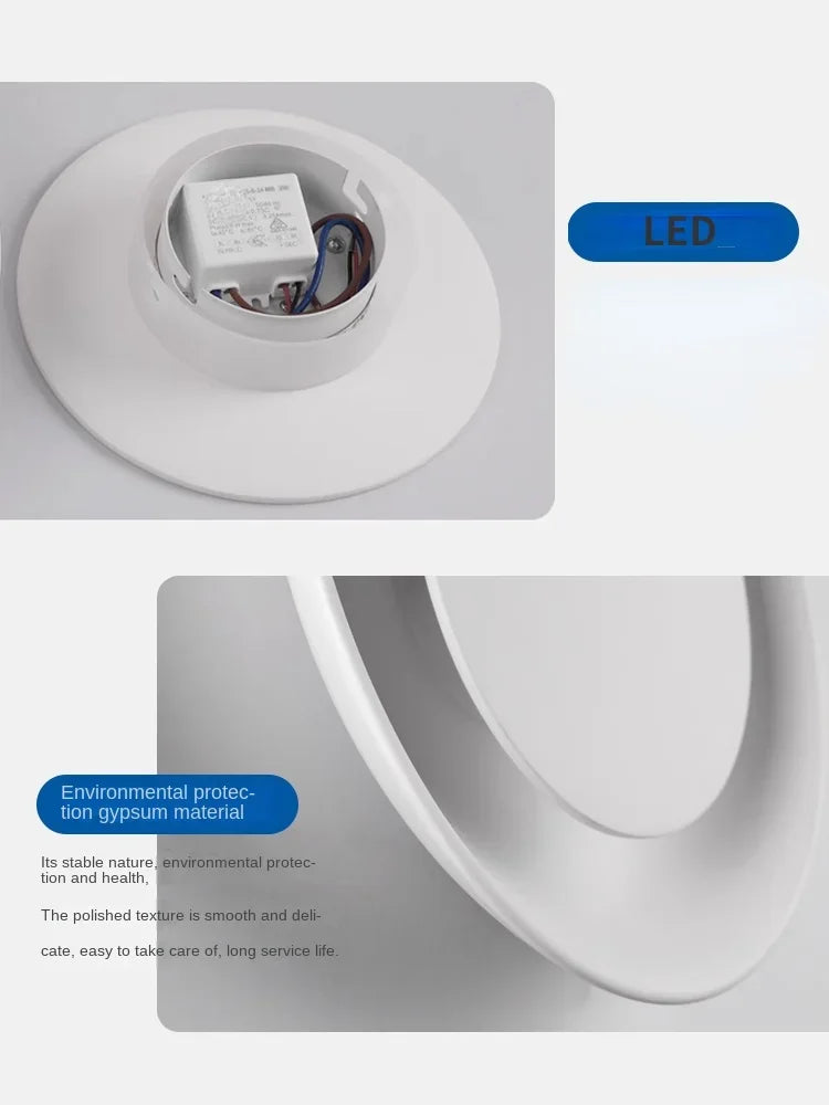 applique murale en plâtre design led moderne minimaliste créative - vue 5 sur 8