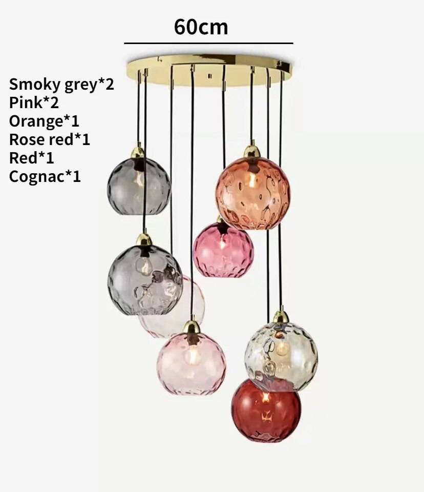 lustre verre coloré nordique moderne grain eau - vue 29 sur 29