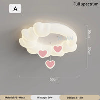 plafonnier romantique avec coeur lune étoile veilleuses nuage led