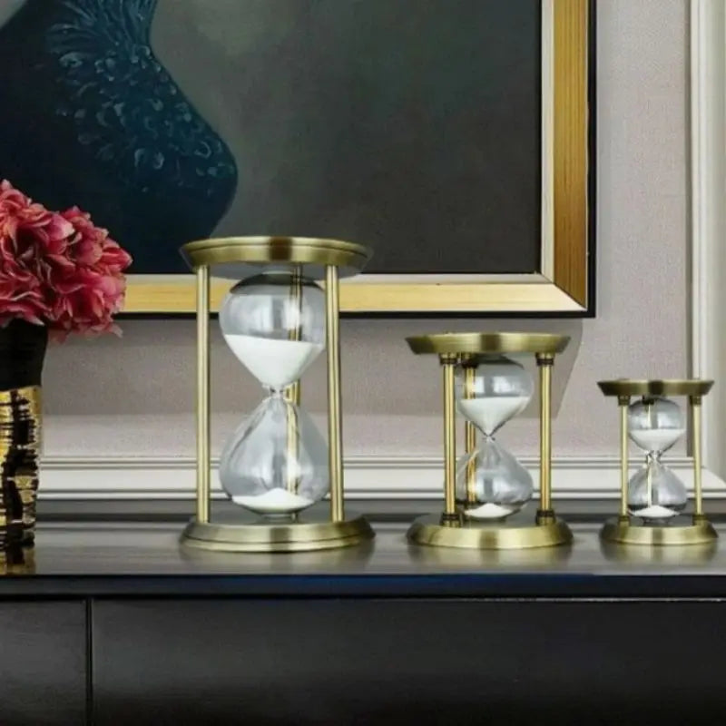 sablier rétro métal classique pour décoration et alarme - vue 6 sur 8