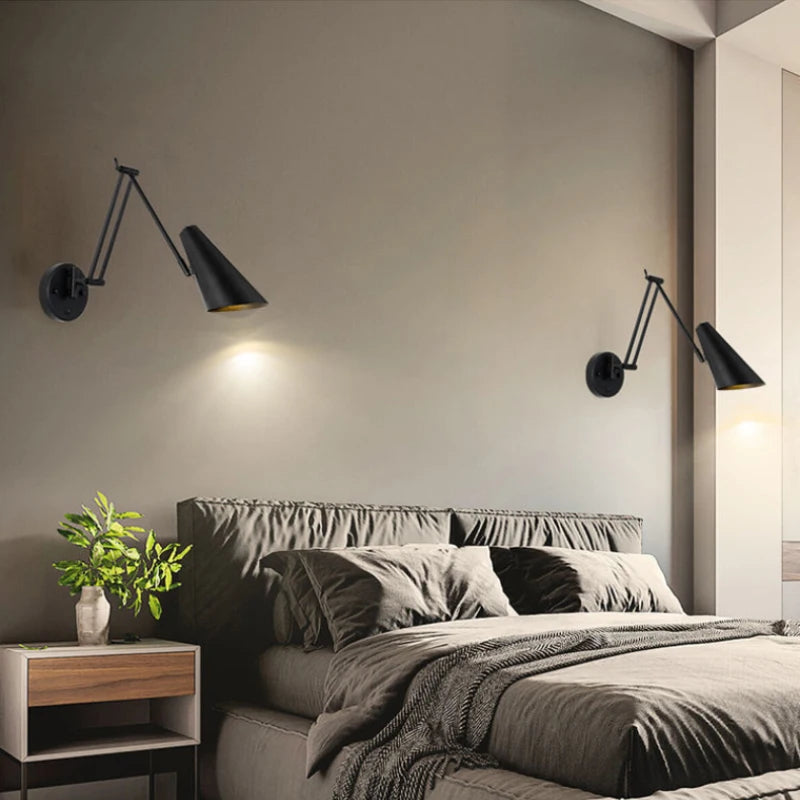 applique murale moderne rotative à bras télescopique pliable - vue 5 sur 18