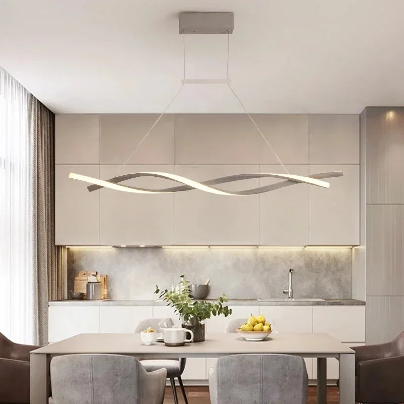 lustre led rotatif moderne à intensité variable pour éclairage décoratif