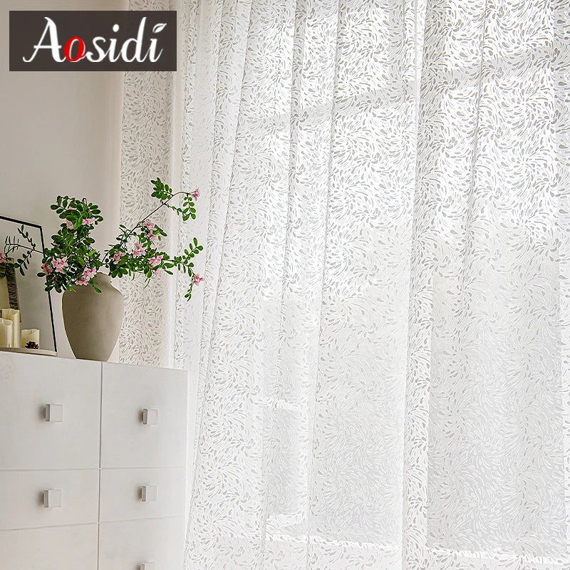 Voilage rideau tulle moderne pour salon chambre fenêtre - vue 4 sur 7