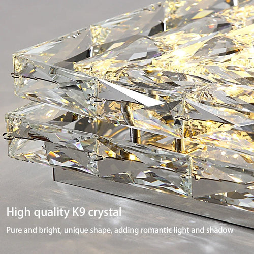 plafonnier led carré en cristal luxe pour décoration intérieure