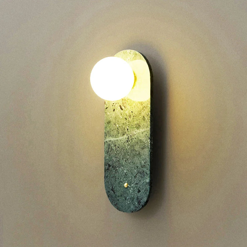 applique murale foyer luxe marbre blanc vert hôtel - vue 4 sur 8