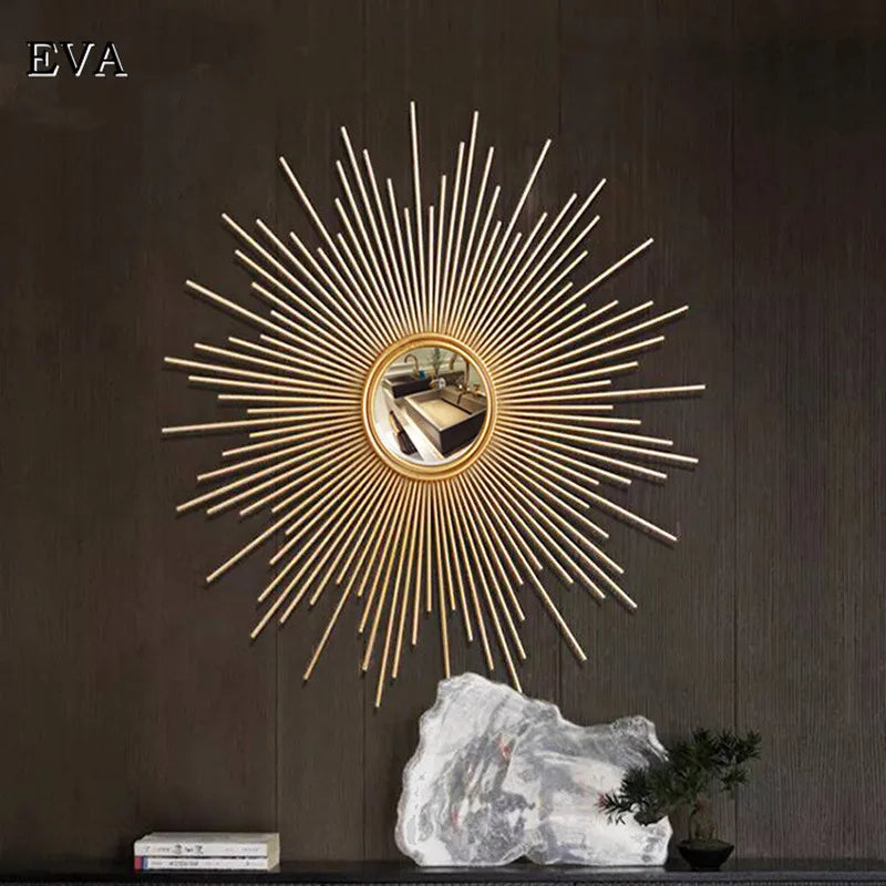 miroir décoratif en métal pour décoration murale créative - vue 6 sur 7