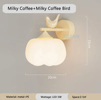applique murale moderne en pe avec abat-jour d'oiseau led