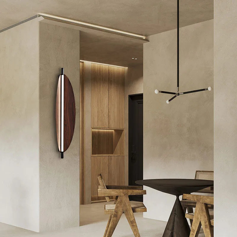 applique murale led style wabi sabi grain de bois minimaliste japonais - vue 4 sur 10