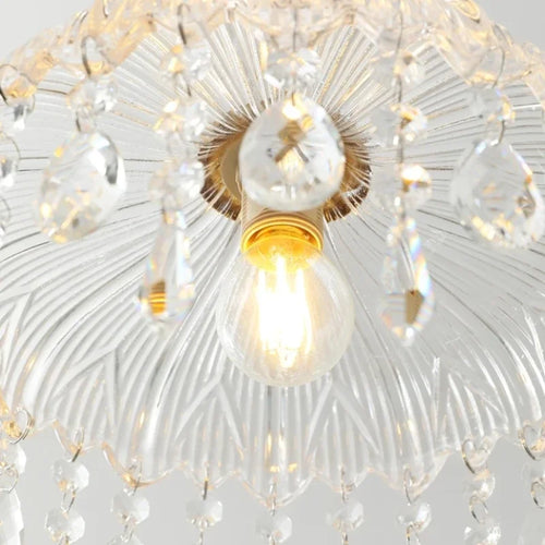 lustre vintage en cristal led design floral élégant - vue 7 sur 14