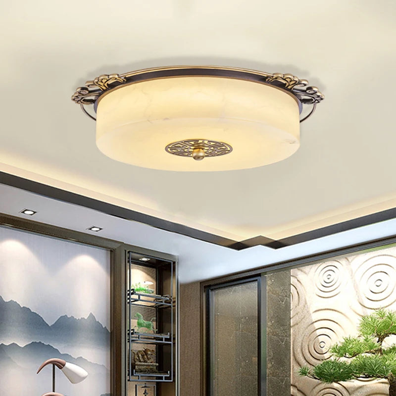plafonnier Luxe Europe circulaire marbre Led Grand ménage chambre salon balcon couloir allée Illuminaire