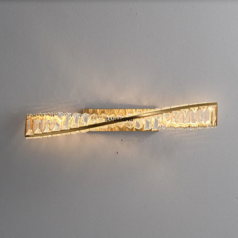 Creative and Personalized Long Crystal Light,Walkway Bedroom TV Background Wall Lamp Luxury  Simple LED Suspension Lamps - vue 4 sur 12