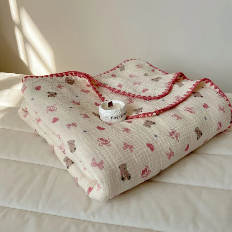 plaid coton crepe leger ete motifs carreaux enfants - vue 5 sur 6