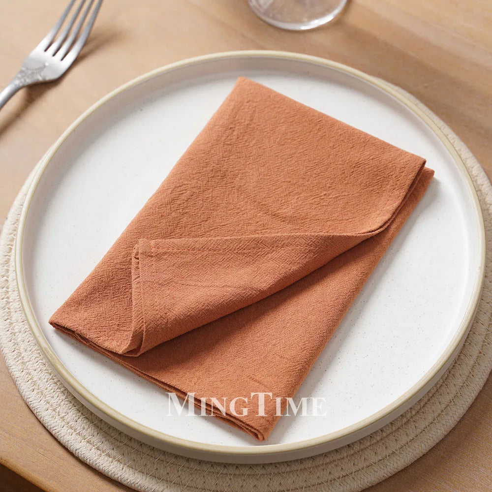 Serviette de table coton lavé style classique douce - vue 6 sur 7