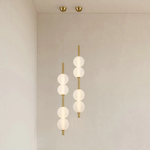 lustre nordique en verre et métal pour diverses utilisations avec cordon réglable - vue 3 sur 7