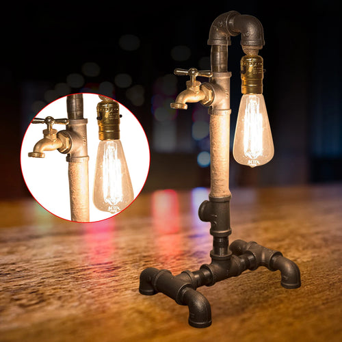 Lampes à conduite d'eau rétro industrielles Vintage en fer rouille E27 pour café
