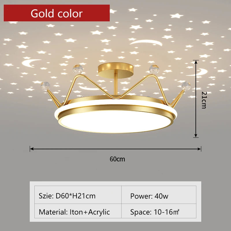 plafonnier led moderne couronne créative pour chambre d'enfant - vue 16 sur 16
