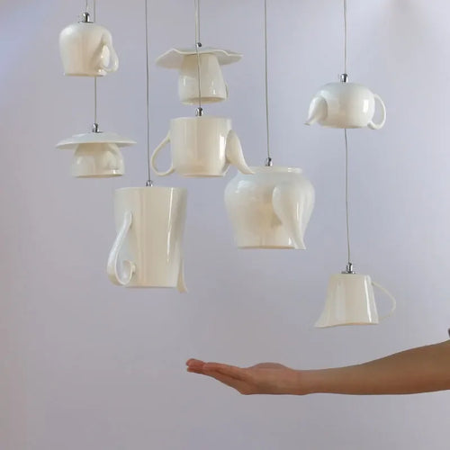 suspension en céramique moderne en forme de théière décorative - vue 3 sur 18