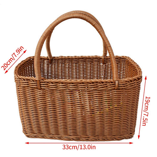panier de pique-nique en osier pour rangement et courses - vue 14 sur 22